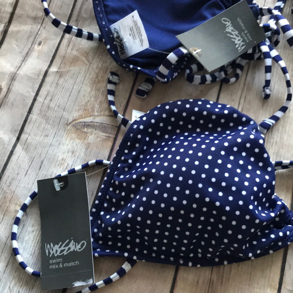 mossimo polka dot blue halter strap bikini top - Picture 8 of 8